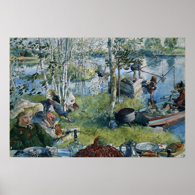 Affiche Larsson - Pêche à l'écrevisse (Extrait de A Home) (Devant)