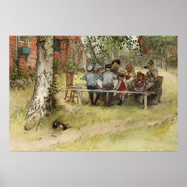 Affiche Larsson - Petit déjeuner sous le grand bouleau (Devant)