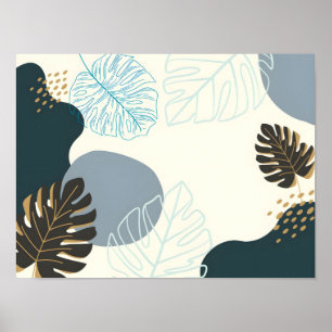 Affiche L'art Abstrait de la feuille tropicale