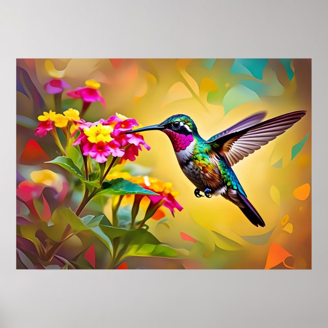Affiche L'art Abstrait des colibris (Devant)