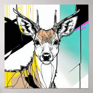 Affiche L'art Abstrait du cerf