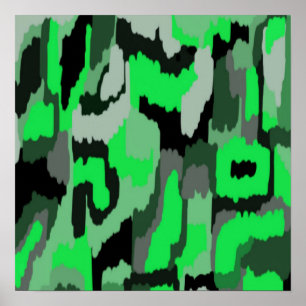 Affiche L'art Abstrait vert et noir