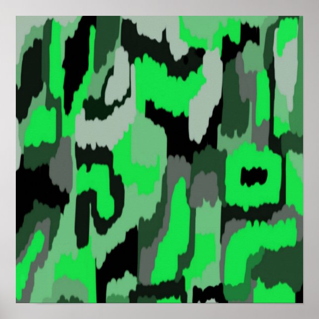 Affiche L'art Abstrait vert et noir (Devant)
