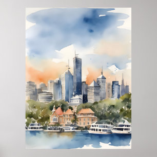 Affiche L'art aquarelle de Sydney