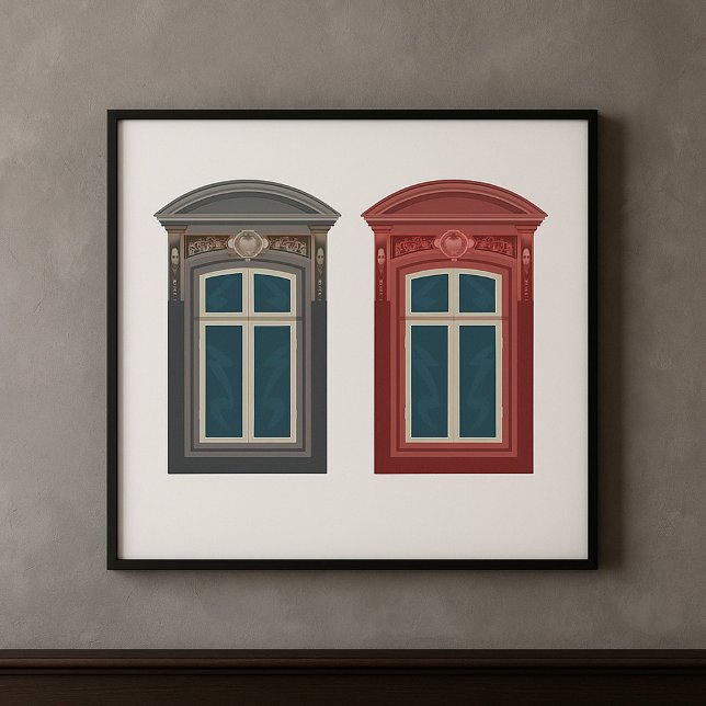 Affiche L'Art Architectural Ornate De Fenêtre Européenne (Créateur téléchargé)