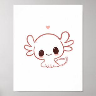 Affiche L'art Axolotl art mignon