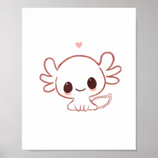 Affiche L'art Axolotl art mignon