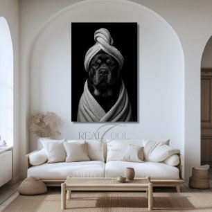 Affiche L'art canin élégant de "Duke" dans un turban de se