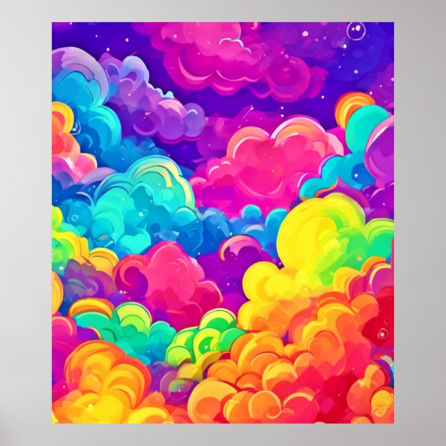 Affiche L'Art Cloudscape coloré (Devant)
