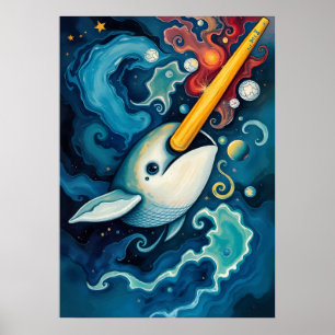 Affiche L'Art Cosmique Narwhal De L'Espace