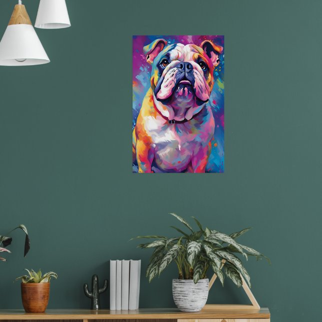 Affiche L'art de Bulldog coloré (Salon 1)