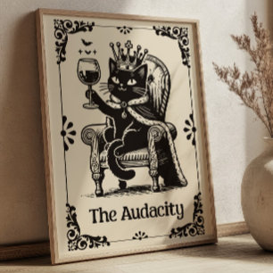 Affiche L'art de carte de tarot drôle de chat noir L'Audac