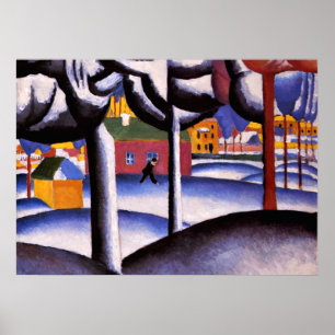 Affiche L'art de Kazimir Malevich - Paysage hivernal