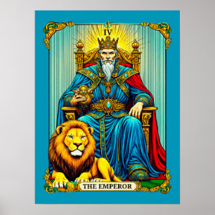 Affiche L'art de la carte Tarot Empereur