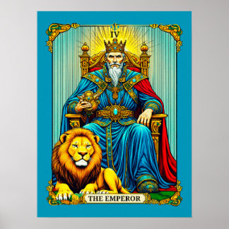 Affiche L'art de la carte Tarot Empereur