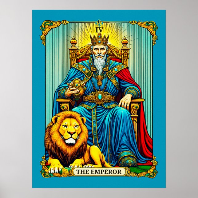 Affiche L'art de la carte Tarot Empereur (Devant)