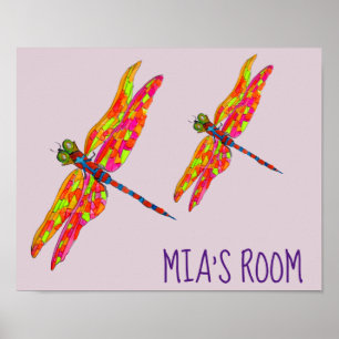 Affiche L'art de la chambre des enfants dragonfly