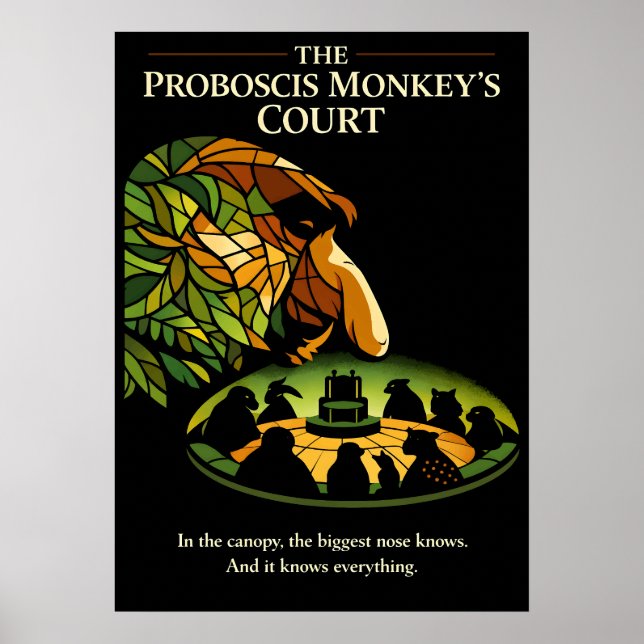 Affiche L'art de la cour du singe nez proboscis (Devant)