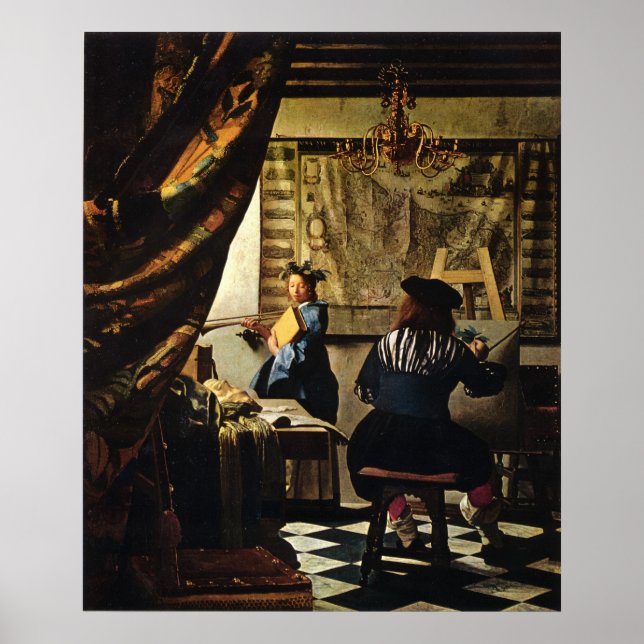 Affiche L'art de la peinture de Johannes Vermeer vers 1668 (Devant)