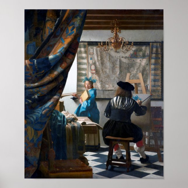 Affiche L'art de la peinture, Johannes Vermeer, 1666-1667 (Devant)