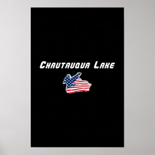 Affiche L'Art de l'Aigle Patriotique du Lac Chautauqua New
