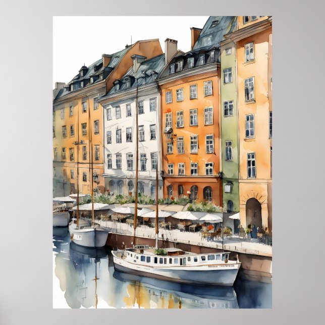 Affiche L'art de l'aquarelle de Stockholm (Devant)