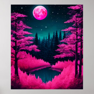Affiche L'art de l'Imaginaire forestier de Neon Moonlit