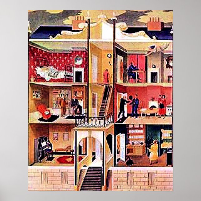 Affiche L'art de Ravilious, La Maison d'hôtes (Devant)