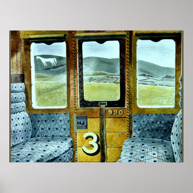 Affiche l'art d'Eric Ravilious, Paysage ferroviaire (Devant)