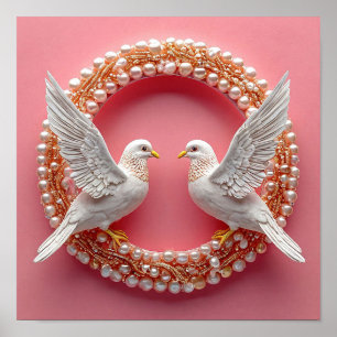 Affiche L'art des colombes mariages