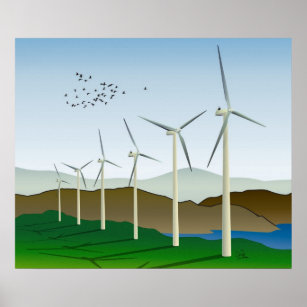 Affiche L'art des turbines éoliennes