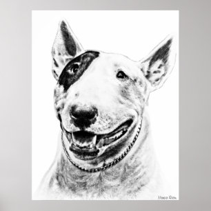 Affiche L'art du chien de Cute Bull Terrier