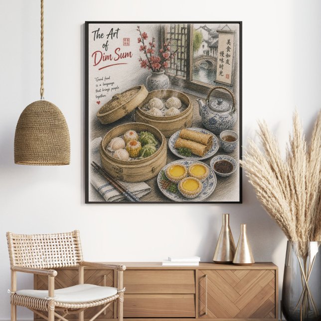 Affiche L'Art du Dim Sum | Thé Chinois Traditionnel (Créateur téléchargé)