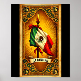 Affiche L'art du drapeau de l'héritage mexicain chicano 16