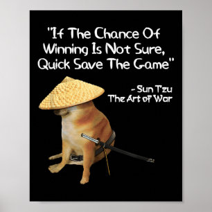 Affiche L'Art Du Joueur De Mèmes De Guerre Jouant Samurai