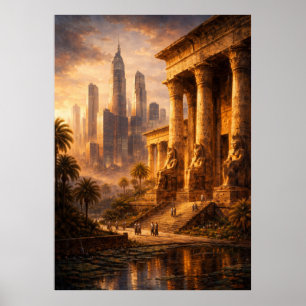 Affiche L'art du paysage futur de l'Égypte antique