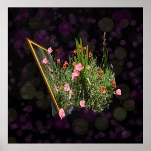 Affiche L'Art Du Popot Rose Et Rouge,