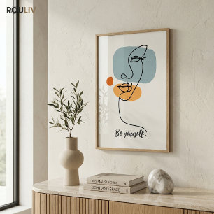 Affiche L'art en ligne architectural minimaliste 'Soyez vo