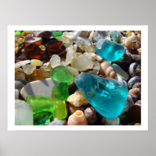 Affiche L'art en verre de mer de plage imprime le jardin