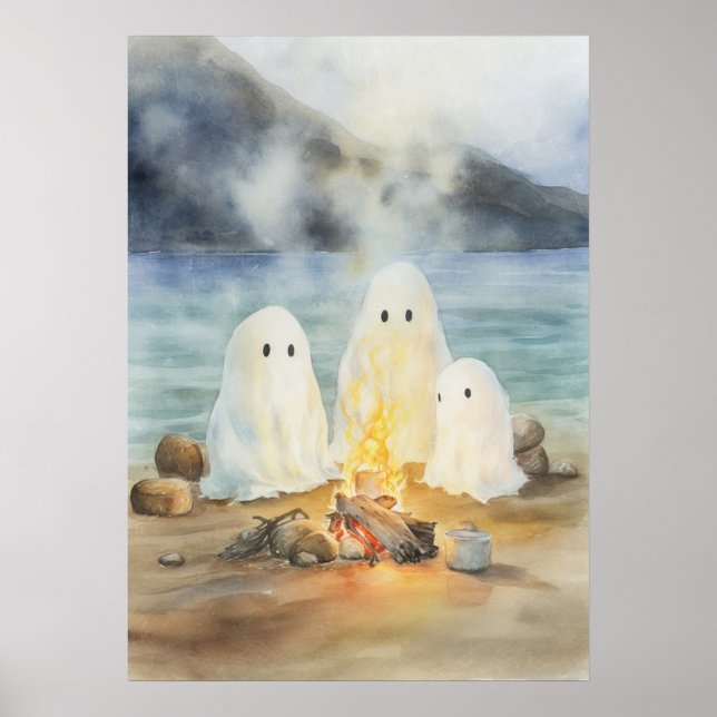 Affiche L'art fantôme : Fantômes au bord du feu de camp su (Devant)