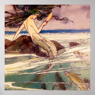 Affiche L'art féerique de «La Sirène» par Alice B Woodward