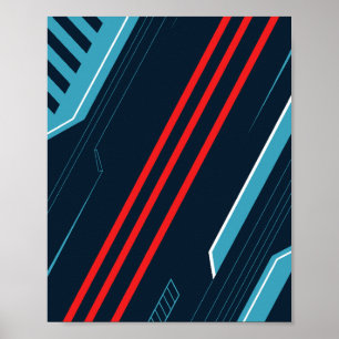 Affiche L'art futuriste de la ligne Abstraite