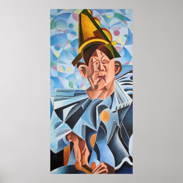 Affiche L'art géométrique clown mélancolique (Devant)