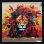 Affiche L'art Grafitti chute laisse l'empreinte du lion<br><div class="desc">grafitti art automne feuilles lion imprimer</div>