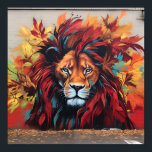 Affiche L'art Grafitti chute laisse l'empreinte du lion<br><div class="desc">grafitti art automne feuilles lion imprimer</div>
