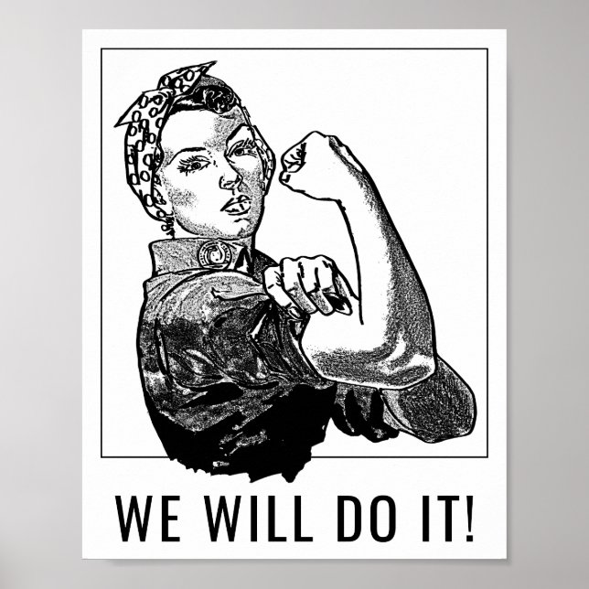 Affiche L'art graphique féministe Can-Do Rosie-The-Riveter (Devant)