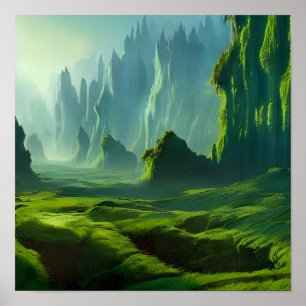Affiche L'art Imaginaire de la vallée d'Emerald
