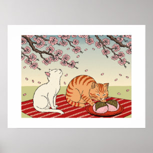 Affiche L'art japonais Hana Yori Dango Cats Sakura Mochi