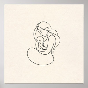 Affiche L'art minimaliste en ligne de maman et bébé