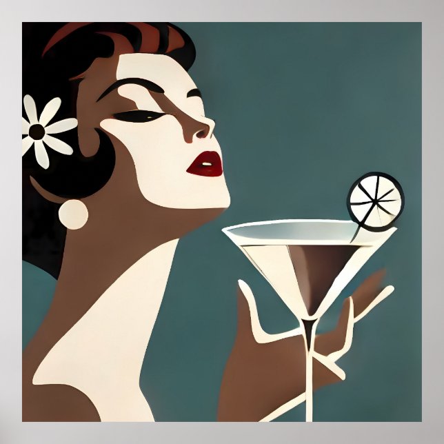 Affiche L'art moderne du milieu du siècle La DIva Martini (Devant)